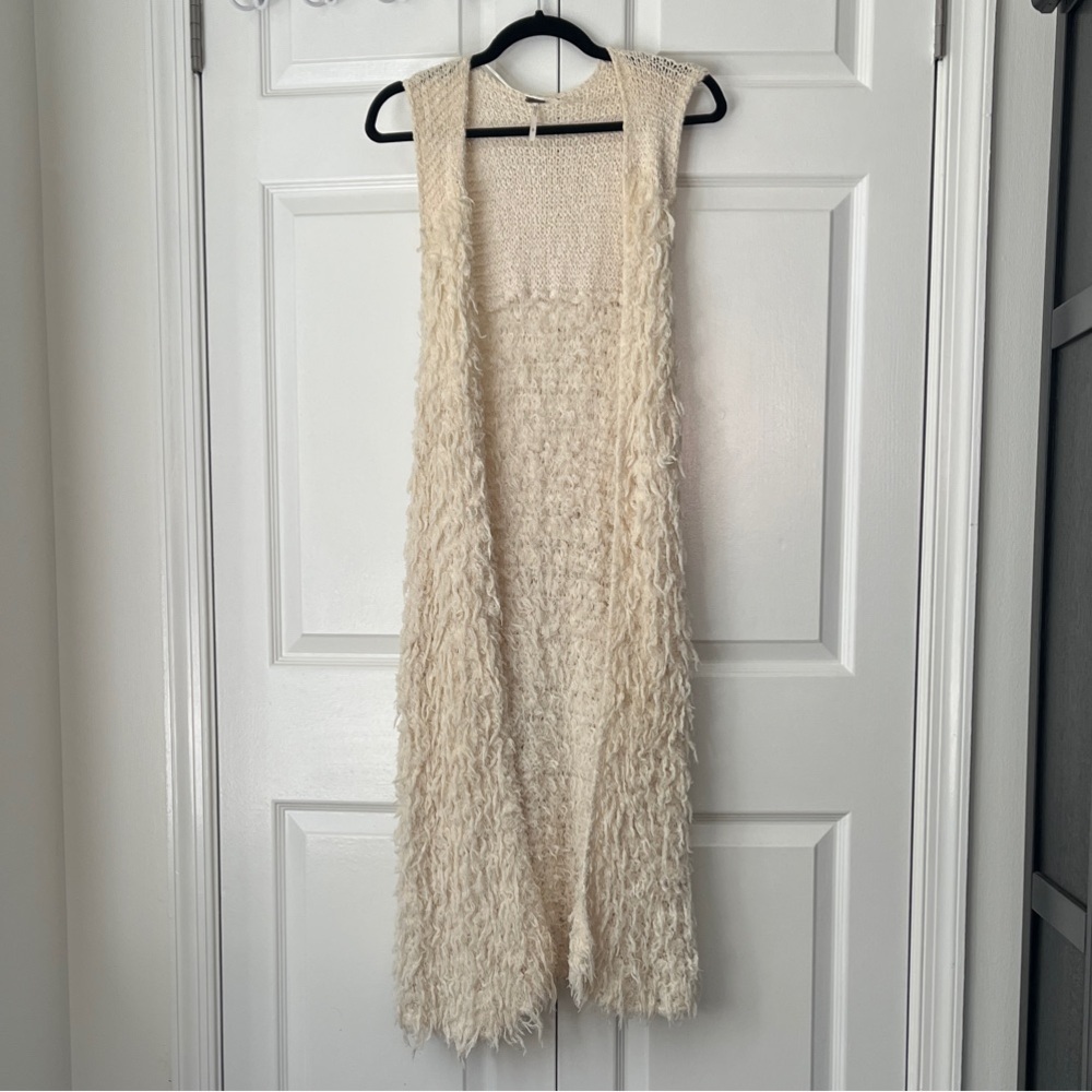 Free People Faux Fur Long Vest